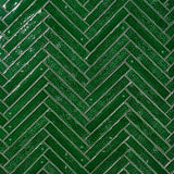 Wabi Sabi Emerald Green 1.5x9 Crackled Glossy Ceramic Tile by Lux Tile