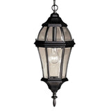 Kichler Townhouse Outdoor Hanging Pendant Lantern, Black with Clear Glass, 9.5-in W x 24.5-in H