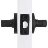 Highland Matte Black Hall and Closet Door Lever with Round Rose