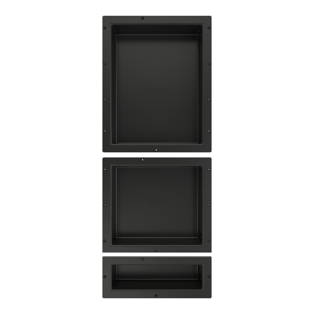 Redi Niche 16 in. x 40 in. Triple Shower Niche Set in Black - Super Arbor