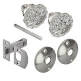 2 in. Satin Nickel Victorian Glass Knob Passage Set