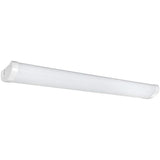 4 ft. 4300 Lumens Integrated LED White Commercial Wraparound Light Multi-Volt Dimmable Captive Hinged Lens Row Mount