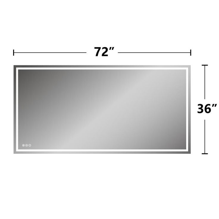 72 in. x 36 in. LED Lighted Single Frameless Bathroom Mirror