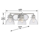 3-Light Chrome Bath Vanity Light