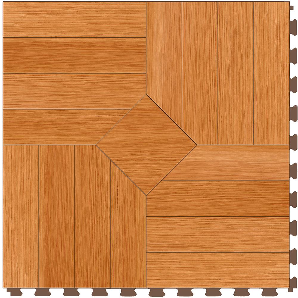 Perfection Floor Tile Parquet Collection Maple/Satin 20-in x 20-in Water-Resistant Interlocking Luxury Vinyl Tile Flooring (16.7-sq ft Carton)