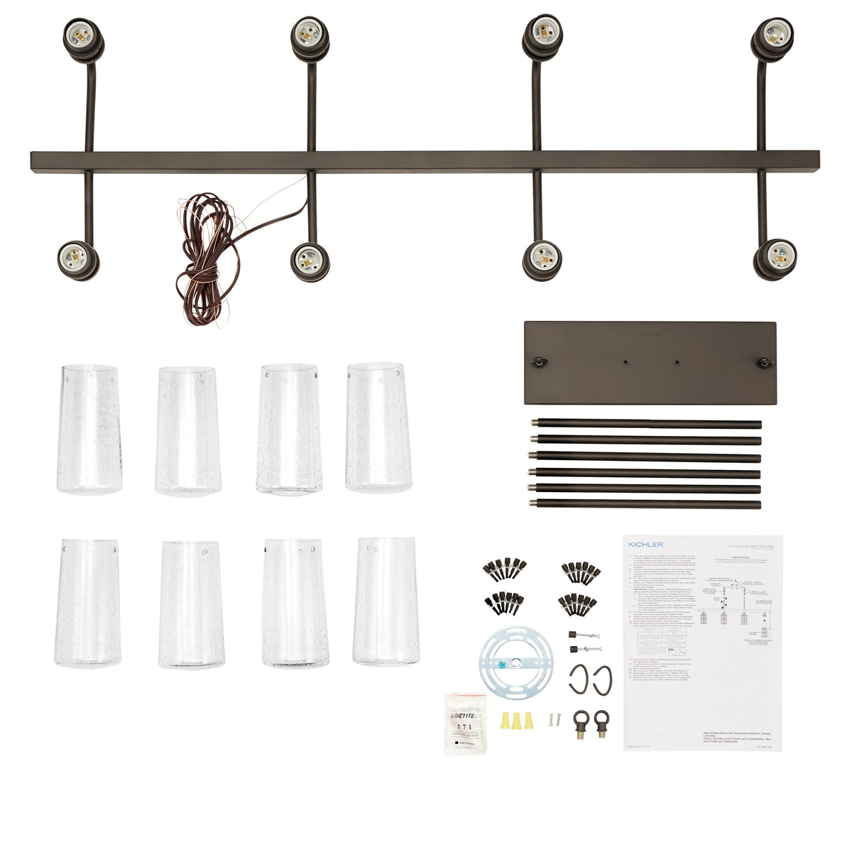 Kichler Braelyn 8-Light Bronze Industrial Chandelier