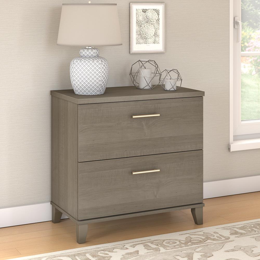 Bush Furniture Somerset Ash Gray 2-Drawer 29.72-in File Cabinet