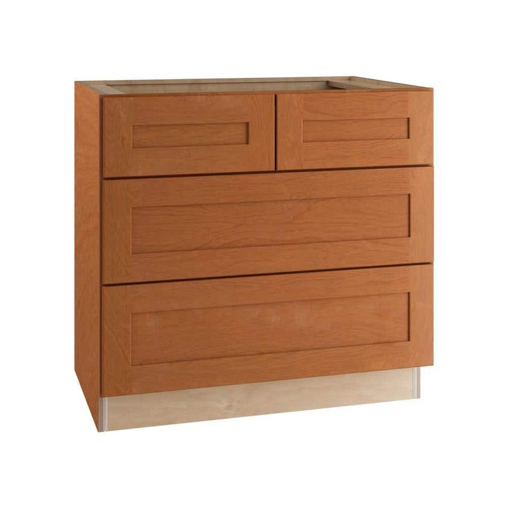 Home Decorators Collection Newport 36 in. W x 24 in. D x 34.5 in. H Assembled Plywood Cooktop Base Kitchen Cabinet in Cinnamon with Soft Close
