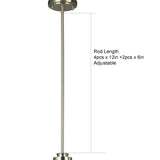 Project Source Aldridge Brushed Nickel Frosted Glass Bell Mini Pendant Light, 4.37-in, Adjustable Rods