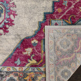Safavieh Merlot Peri 5 x 8 Cream/Multi Indoor Floral/Botanical Oriental Area Rug