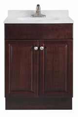 Project Source 24-in Java Single Sink Bathroom Vanity with White Cultured Marble Top