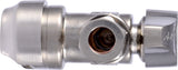 SharkBite Brass 1/2-in Push-to-Connect x 3/8-in Compression Quarter-Turn Angle Stop Valve, Brushed Nickel