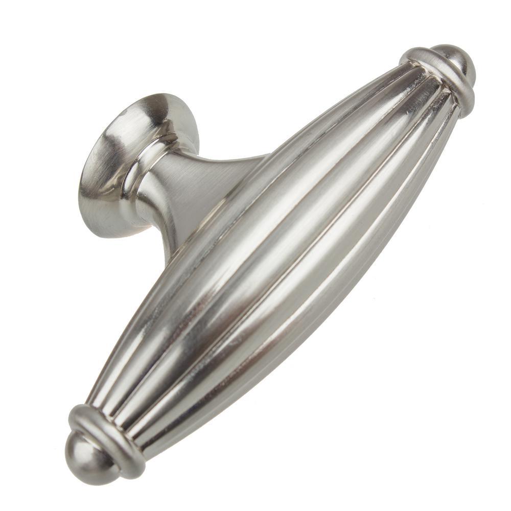 2-1/2 in. Satin Nickel Fluted Cabinet Drawer Knobs (10-Pack) - Super Arbor
