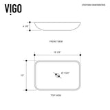VIGO Titanium Handmade Glass Rectangle Vessel Bathroom Sink in Slate Grey
