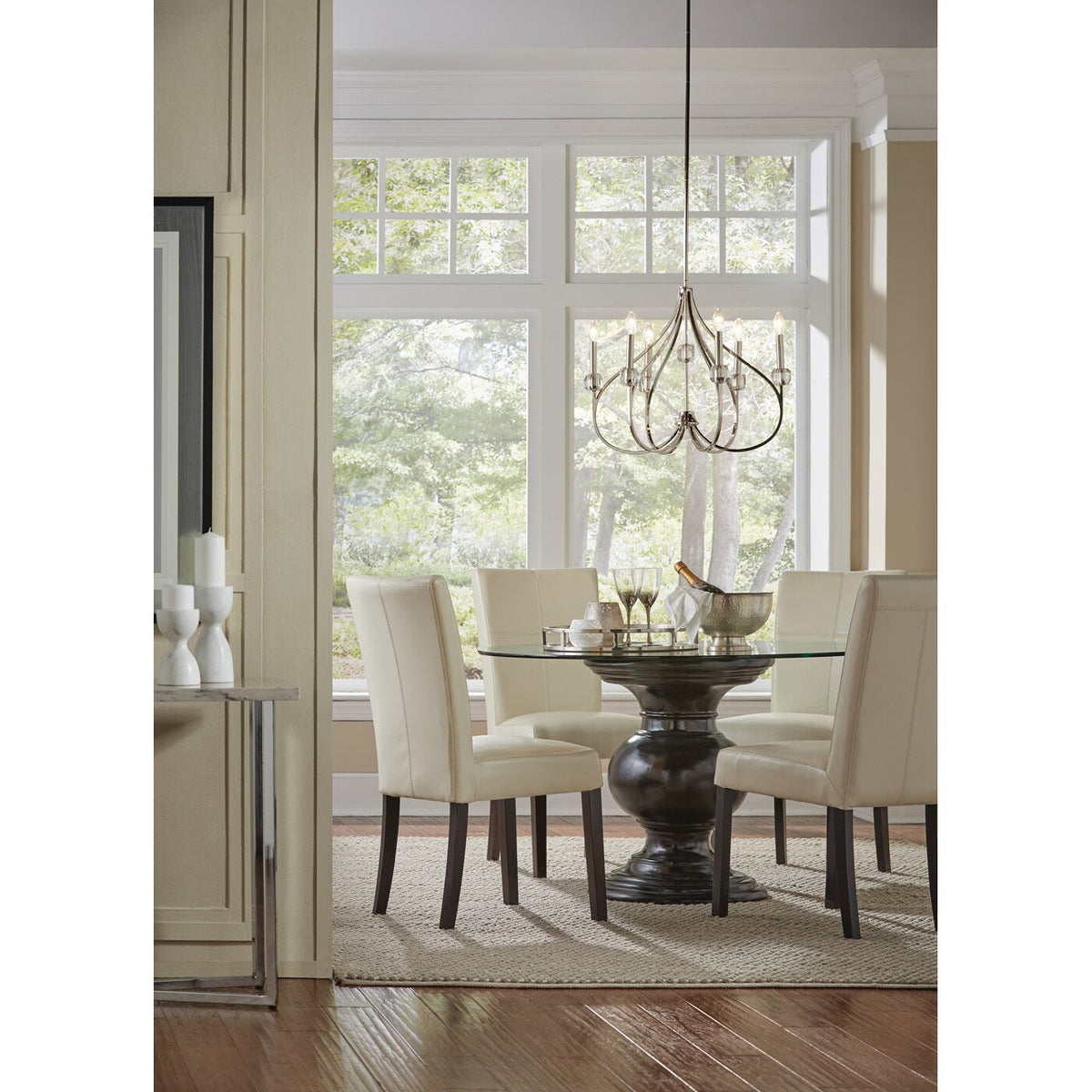 Kichler Eloise 6-Light Polished Nickel Transitional Bare Bulb Chandelier
