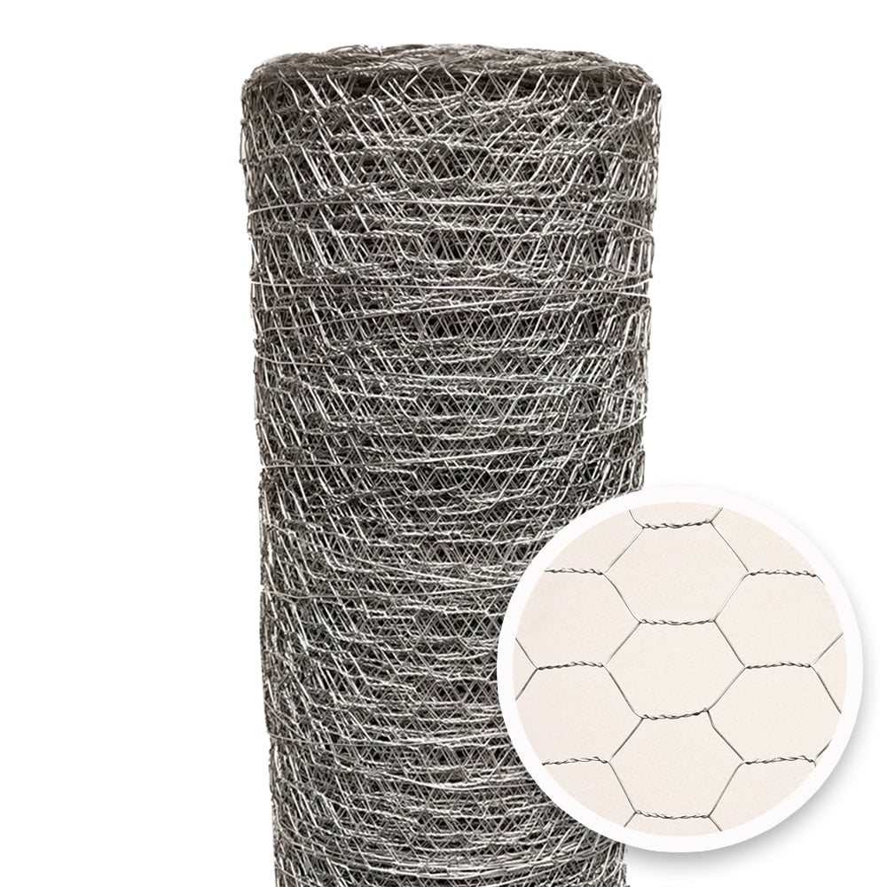 Acorn International Galvanized Poultry Netting 50ft x 4ft - 20-Gauge Steel