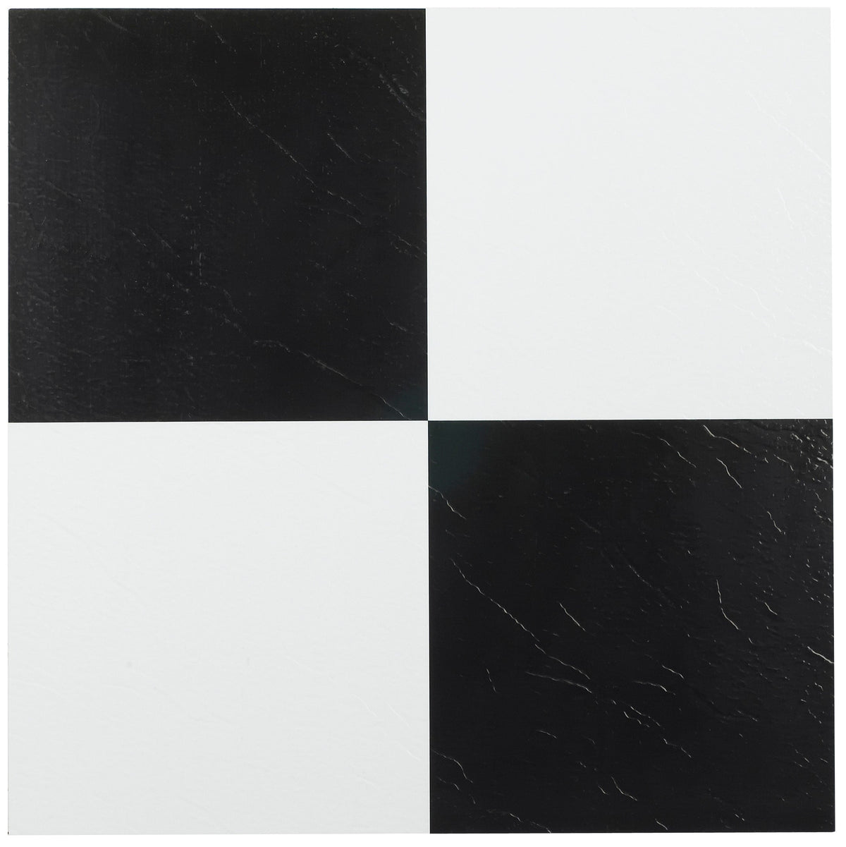 ACHIM Tivoli Black and White 12 in. x 12 in. Peel-and-Stick Checkered Vinyl Tile, 45 sq. ft./Case