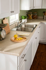 VT Dimensions Wilsonart 10-ft 4588-60 Kalahari Topaz Matte Miter-Cut Laminate Kitchen Countertop with Integrated Backsplash