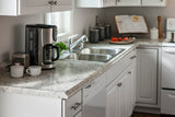 VT Dimensions Formica 10-ft Ouro Romano Etchings Right-Hand Miter-Cut Laminate Kitchen Countertop with Integrated Backsplash