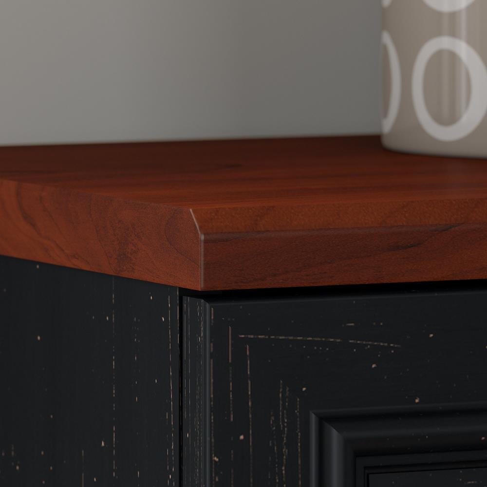 Bush Furniture Fairview 31.73-in W x 30.71-in H Wood Composite Antique Black/Hansen Cherry Freestanding Utility Storage Cabinet