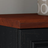 Bush Furniture Fairview 31.73-in W x 30.71-in H Wood Composite Antique Black/Hansen Cherry Freestanding Utility Storage Cabinet