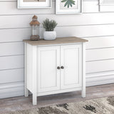 Bush Furniture Mayfield 30.79-in W x 30-in H Wood Composite Pure White/Shiplap Gray Freestanding Utility Storage Cabinet