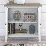 Bush Furniture Mayfield 30.79-in W x 30-in H Wood Composite Pure White/Shiplap Gray Freestanding Utility Storage Cabinet
