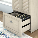 Bush Furniture Fairview 23.74-in W x 41.69-in H Wood Composite Antique White/Tea Maple Freestanding Utility Storage Cabinet