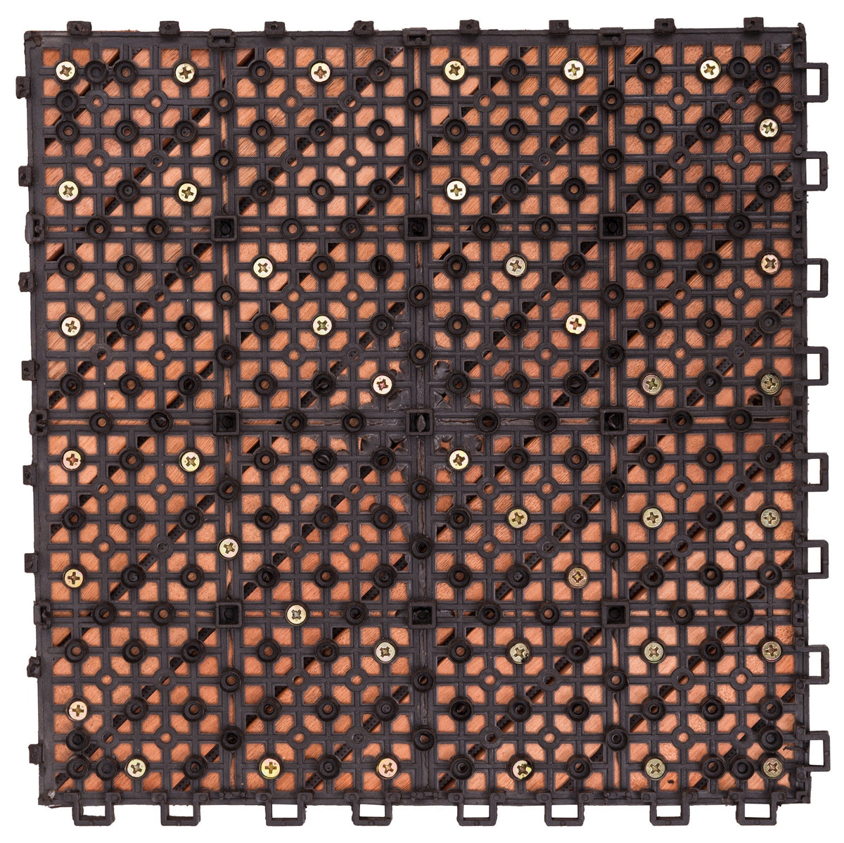 VIFAH 11-in W x 11-in L x 1-in T Vinyl/Plastic Gym Floor Tile (9-sq ft) (10-Pack)