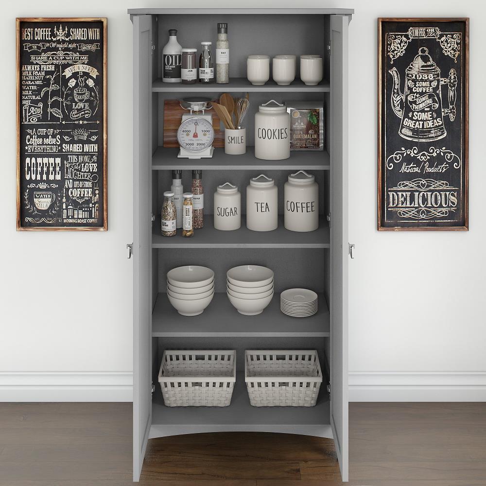 Bush Furniture Salinas 31.5-in W x 62.95-in H Wood Composite Cape Cod Gray Freestanding Utility Storage Cabinet