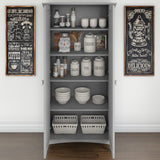 Bush Furniture Salinas 31.5-in W x 62.95-in H Wood Composite Cape Cod Gray Freestanding Utility Storage Cabinet