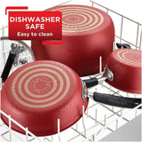 12-Piece Nonstick Titanium Cookware Set with Lids in Red