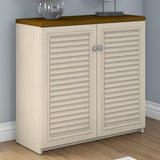 Bush Furniture Fairview 31.73-in W x 30.71-in H Wood Composite Antique White/Tea Maple Freestanding Utility Storage Cabinet