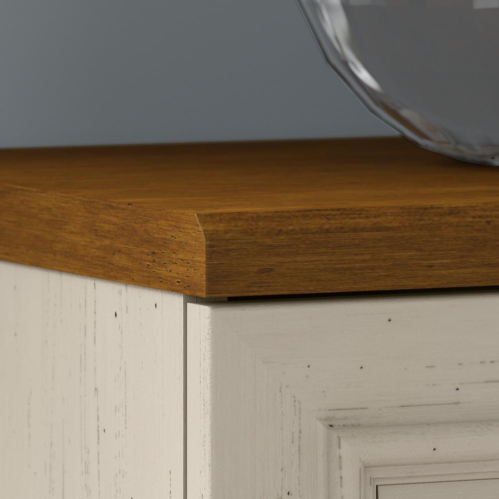 Bush Furniture Fairview 31.73-in W x 30.71-in H Wood Composite Antique White/Tea Maple Freestanding Utility Storage Cabinet