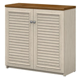 Bush Furniture Fairview 31.73-in W x 30.71-in H Wood Composite Antique White/Tea Maple Freestanding Utility Storage Cabinet