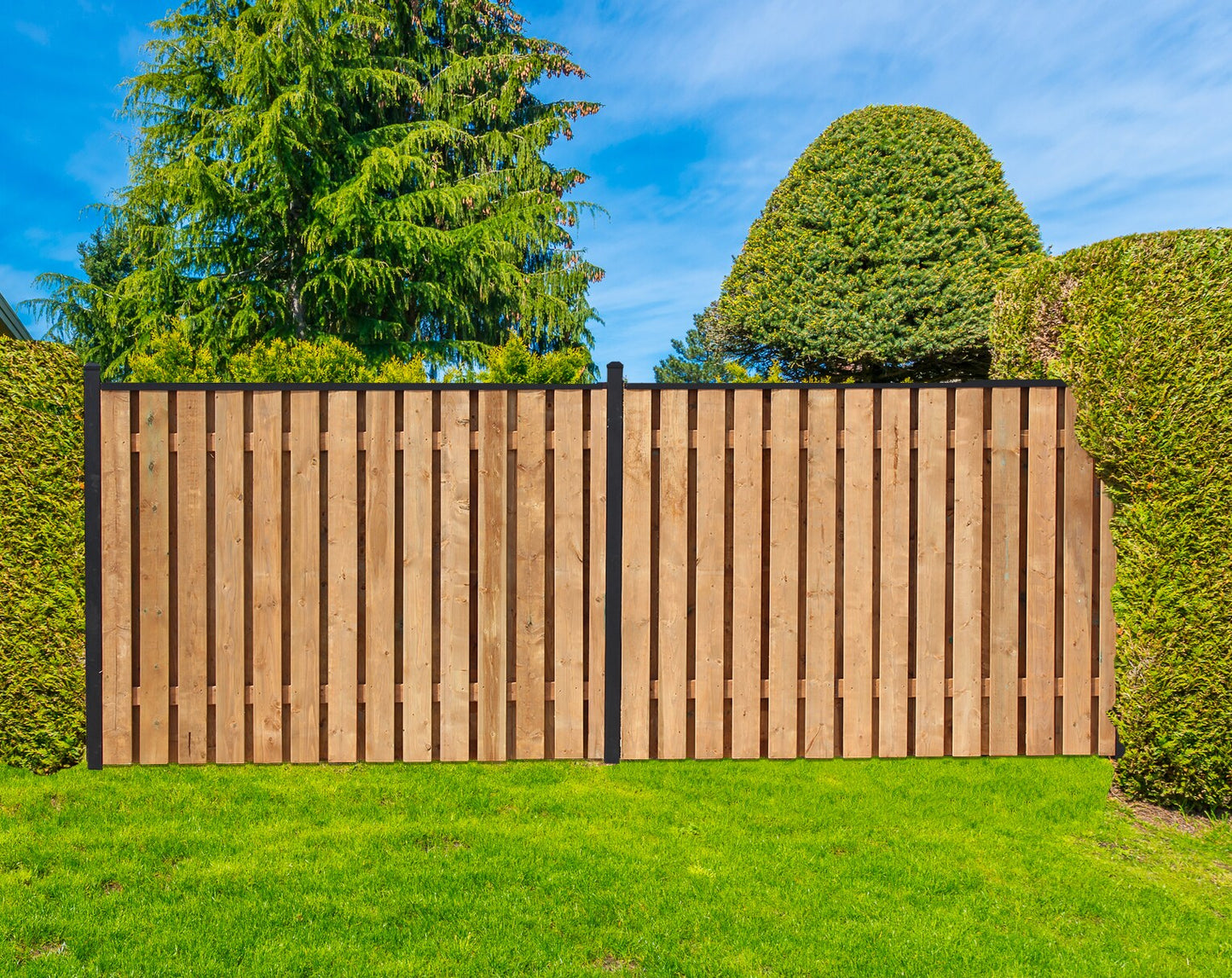 Slipfence Fence Brackets 4-in Black Metal Fence Mounting Bracket For Wood Fence 2-Pack