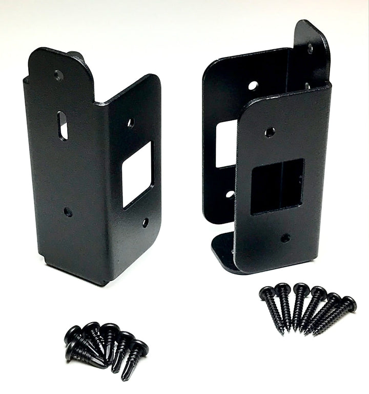 Slipfence Fence Brackets 4-in Black Metal Fence Mounting Bracket For Wood Fence 2-Pack