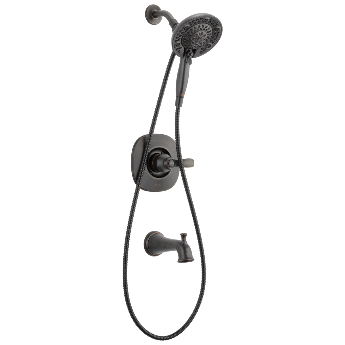 Delta Nura Venetian Bronze 1-Handle Tub and Shower Faucet with In2ition Hand Shower and Valve