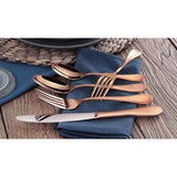 Rain 18/10 Stainless Steel Flatware 20-Piece Set, Antique Copper Finished, Service for 4