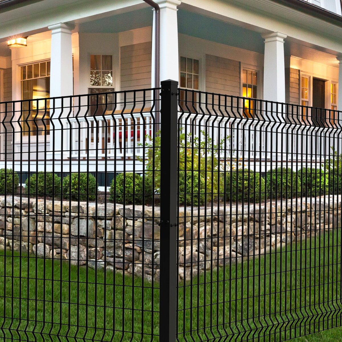 Ironcraft Euro 2-in W Black Powder-coat Steel Decorative Metal Security Universal Fence Post