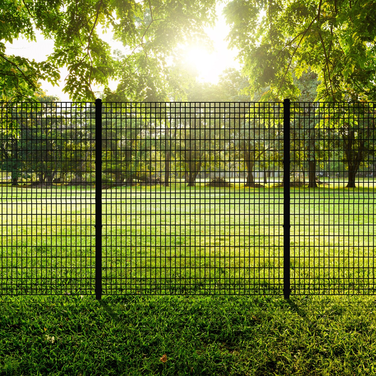 Ironcraft Euro 2-in W Black Powder-coat Steel Decorative Metal Security Universal Fence Post
