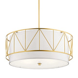 Kichler Birkleigh 4-Light Classic Gold Transitional Drum Medium Hanging Pendant Light