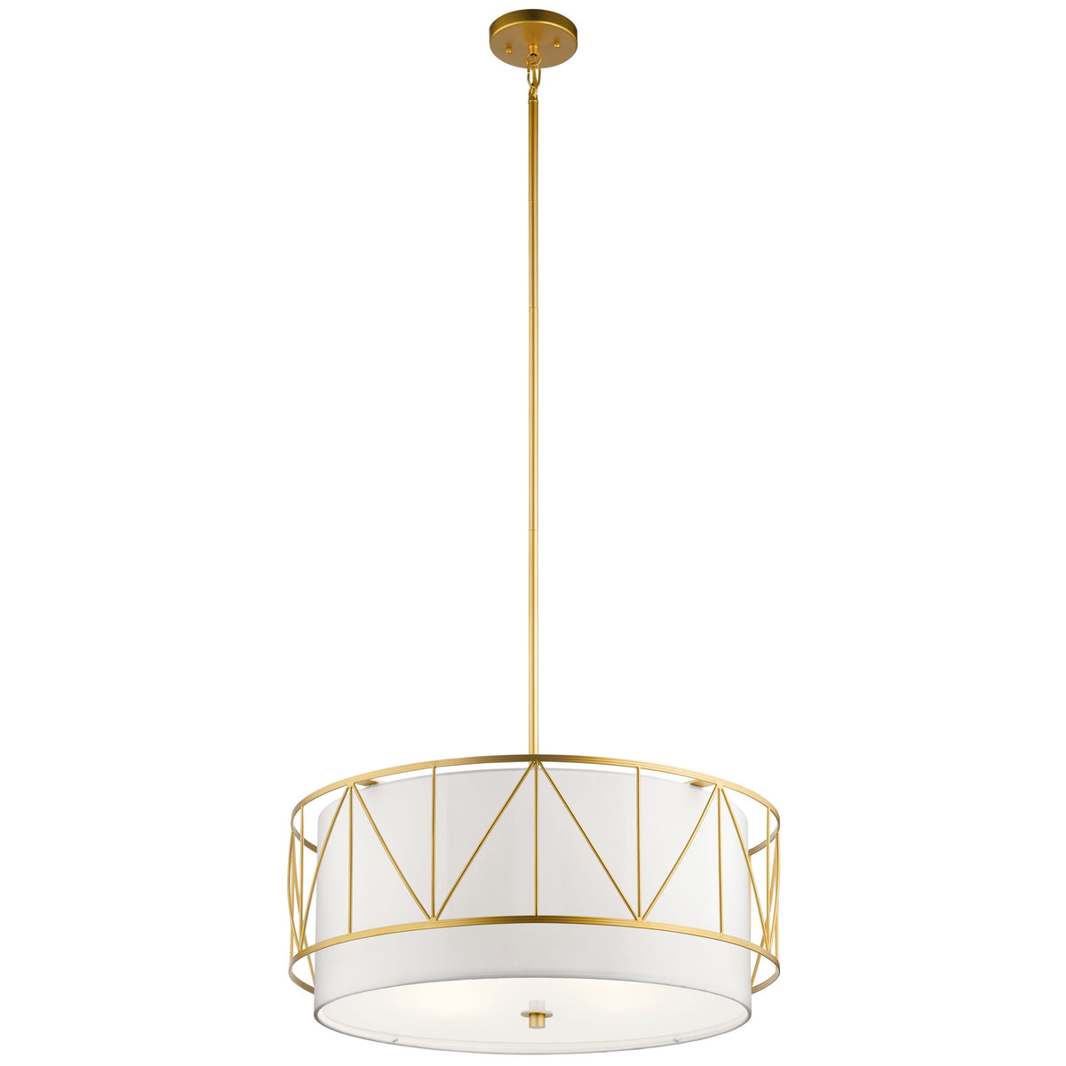 Kichler Birkleigh 4-Light Classic Gold Transitional Drum Medium Hanging Pendant Light