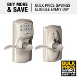 Camelot Satin Nickel Electronic Door Lock with Accent Door Lever Featuring Flex Lock - Super Arbor