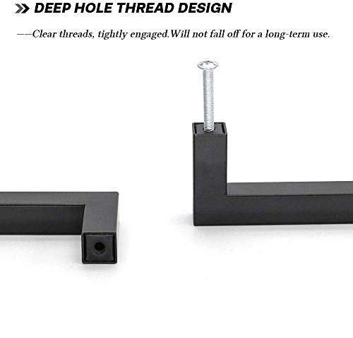 15 Pack goldenwarm Kitchen Cabinet Handles Black Pulls for Cabinets - HDJ12BK Contemporary Cabinet Handle Pull Cabinet Door Handle Square Bar Pull Stainless Steel, 3in Hole Centers - Free Delivery