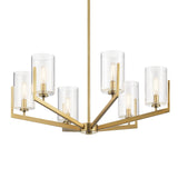 Kichler Nye 6-Light Brushed Natural Brass Transitional Dry Rated Chandelier
