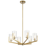 Kichler Nye 6-Light Brushed Natural Brass Transitional Dry Rated Chandelier