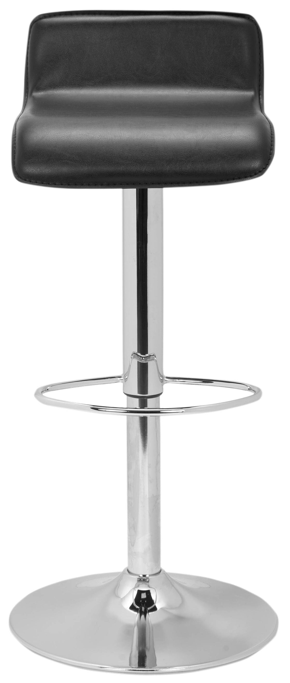 Safavieh Aubrey Black Adjustable Upholstered Swivel Bar Stool, 15.7-in W x 15.7-in D x 34.4-in H