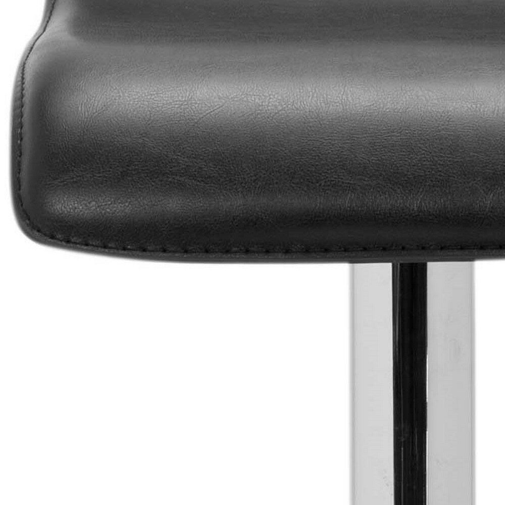 Safavieh Aubrey Black Adjustable Upholstered Swivel Bar Stool, 15.7-in W x 15.7-in D x 34.4-in H