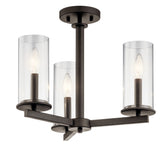 Kichler Crosby 3-Light Bronze Modern/Contemporary Chandelier